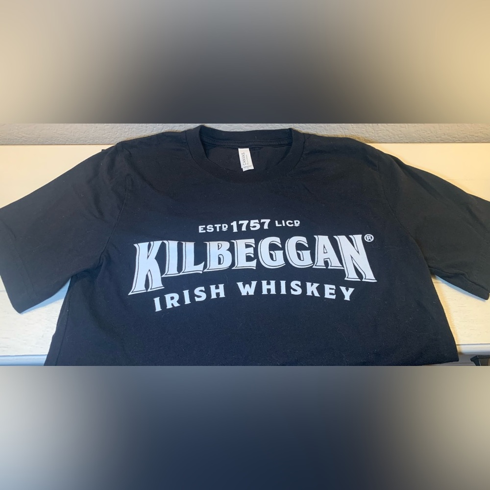 Women’s Classic Crew-Neck KILBEGGAN Irish Whiskey T-Shirt Black Size Small